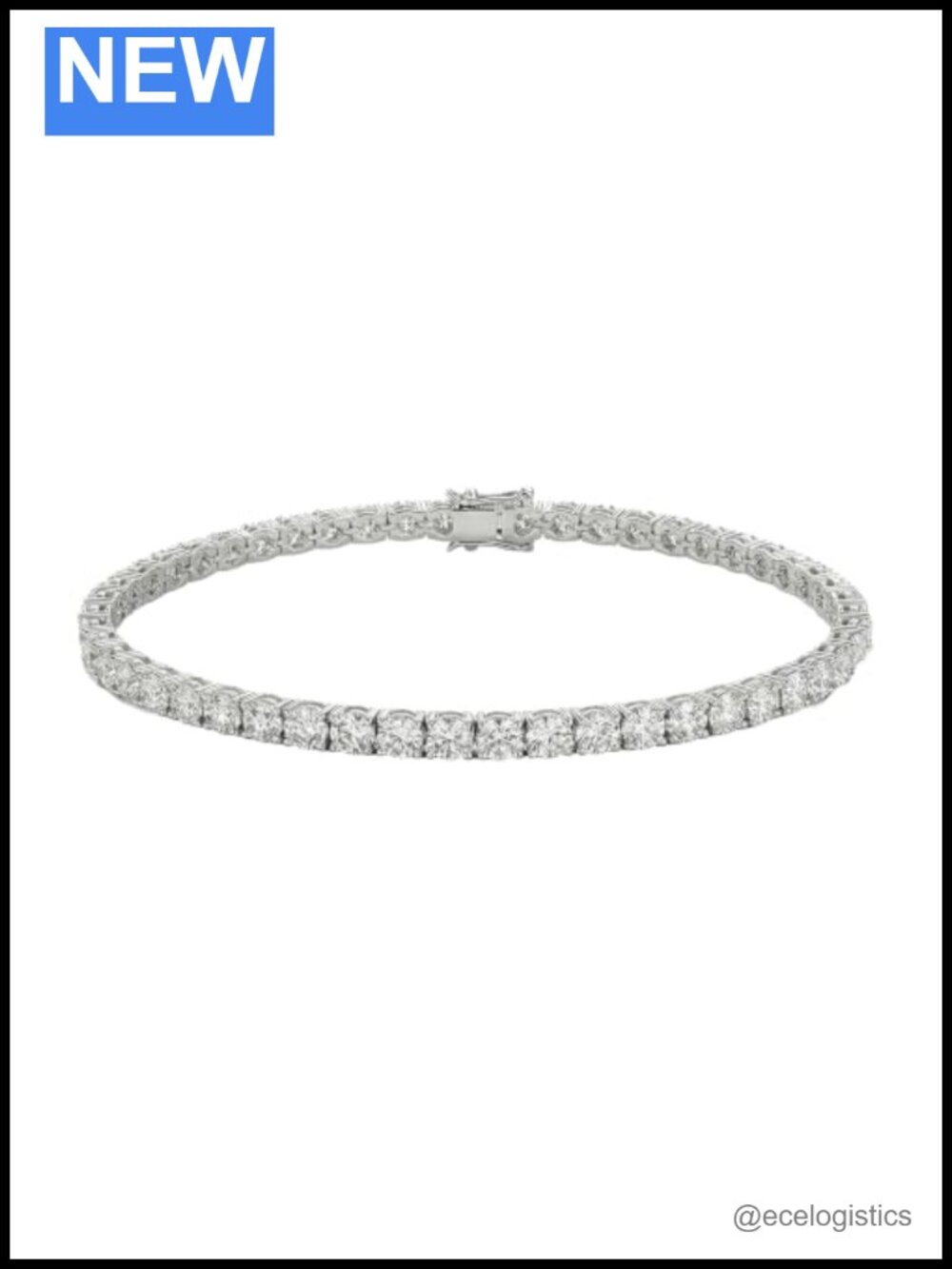 Tennis Bracelet Cubic Zirconia Rhodium Plated 6.5 in Women's Jewelry